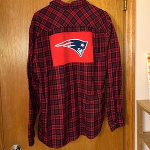 New England Patriots upcycled flannel shirt